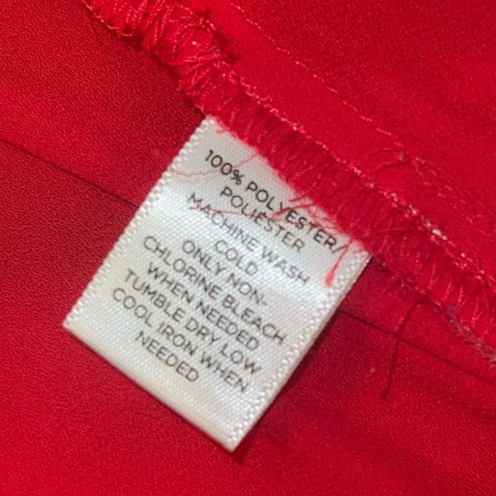 LOFT Vibrant Red long sleeve Blouse top shirt size large - Picture 6 of 6